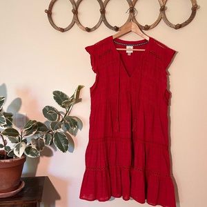 Knox Rose brand red flutter sleeve dress